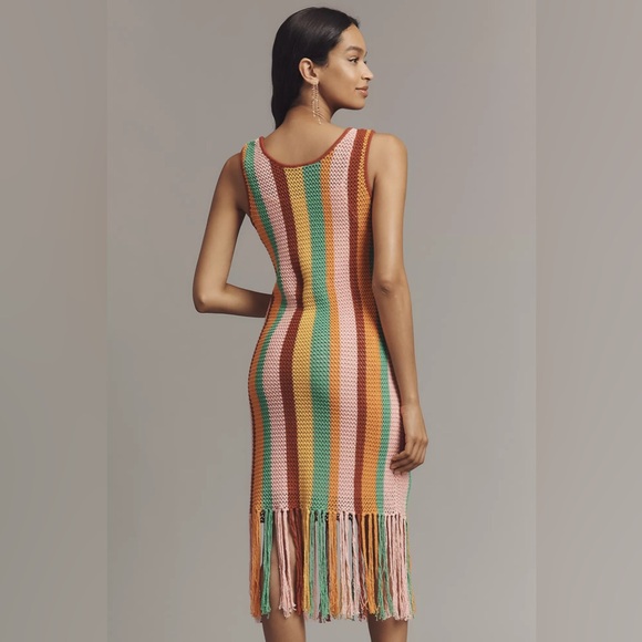 NWT Farm Rio x Anthropologie Sleeveless Stripe Midi Dress M - Picture 2 of 7